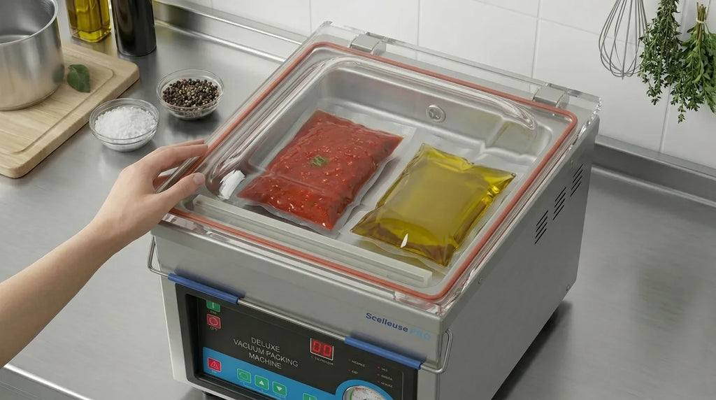Macchina sottovuoto che mette i liquidi sottovuoto