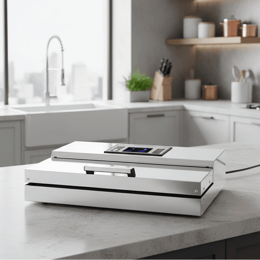 MAchine sous vide en inox dans une cuisine