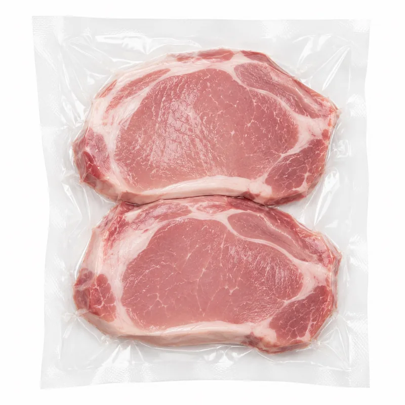 Pièces of porc emballées sous vacuum en macelleria